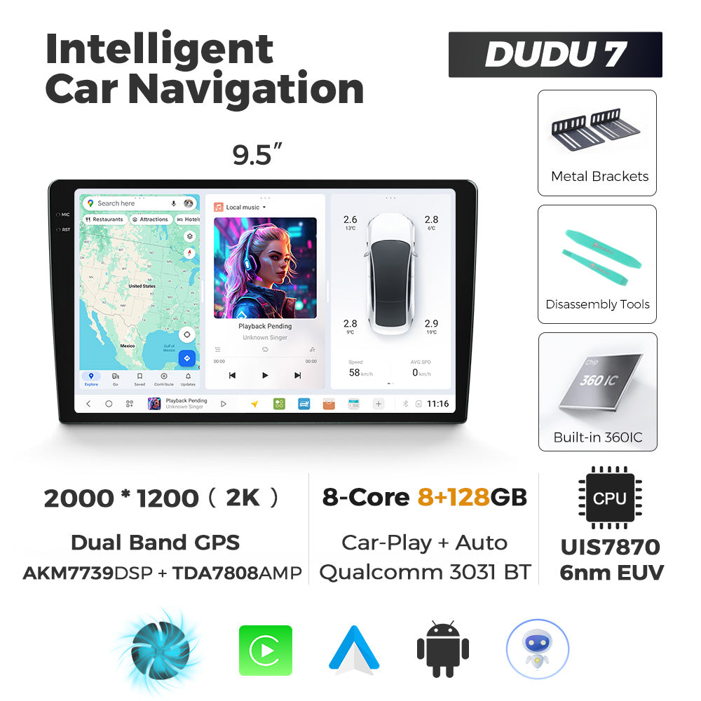DuduAuto7 - 9.5" - 8GB / 128GB - Elite Series