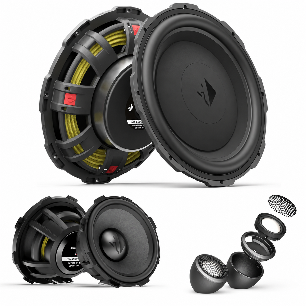 HELIX Ci5 8" 3-Way - Component Speaker Set, FlexMount - ACTIVE