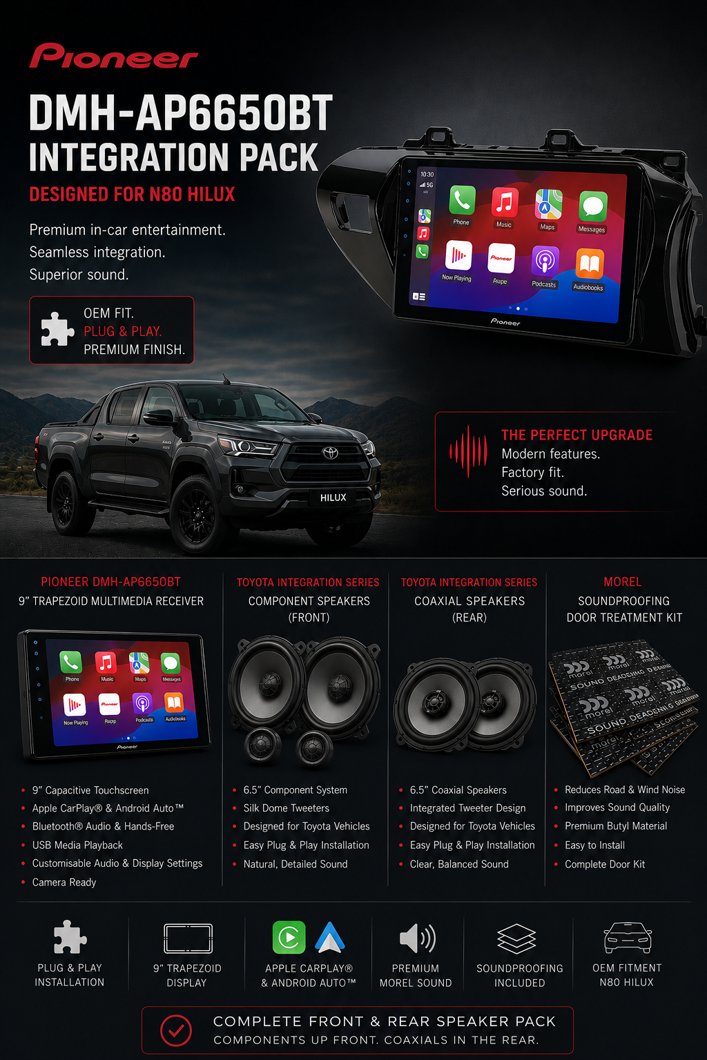 Toyota Hilux N80 (2015 - 2020) Headunit Upgrade and Speaker Pack